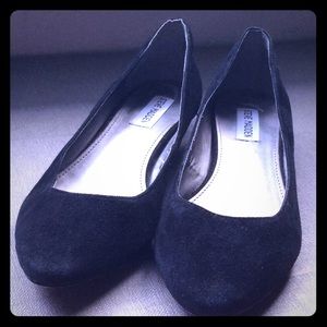 Black suede ballet flats